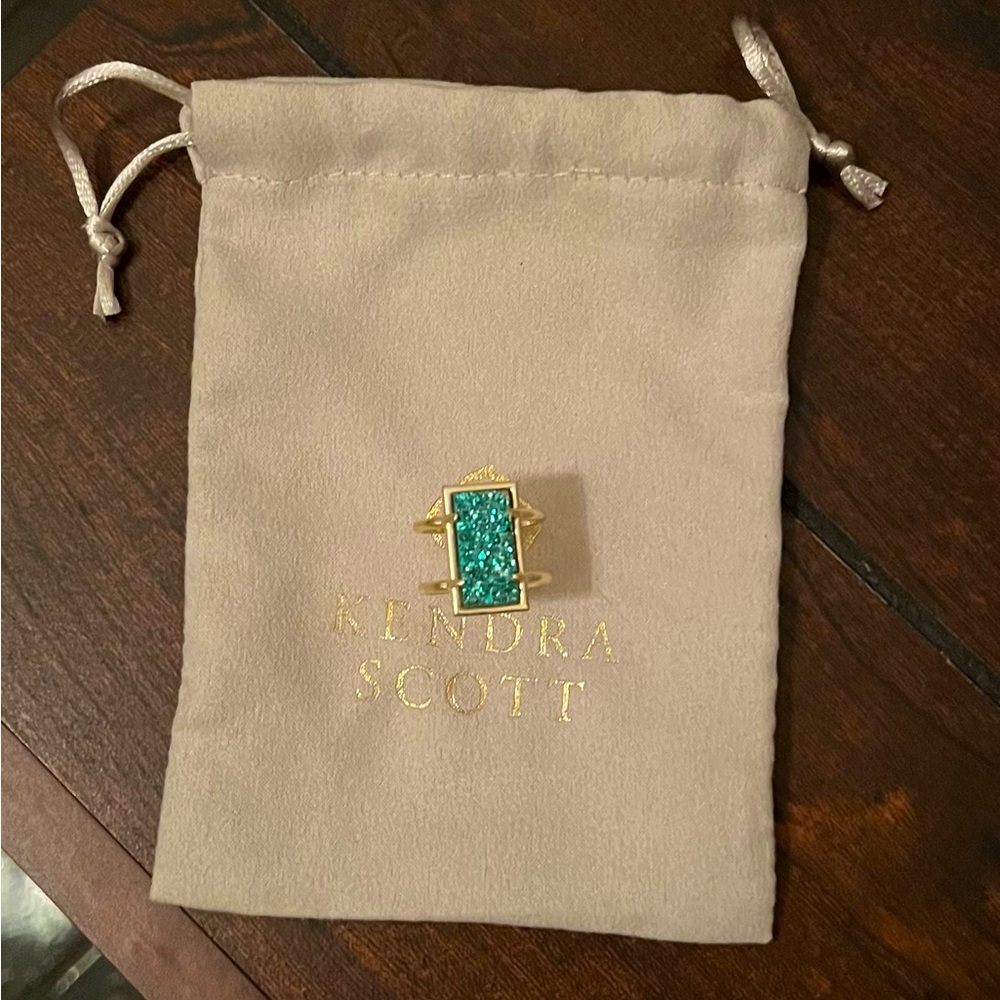 Kendra Scott turquoise sparkly cocktail ring